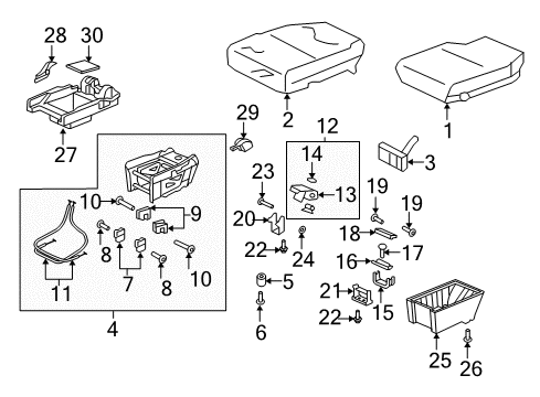 2008 Honda Odyssey Rear Seat Components Bolt, Torx (8X30) Diagram for 81957-SHJ-A21