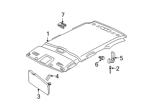 2008 Ford Escape Interior Trim - Roof Headliner Diagram for 8M6Z-7851944-DA