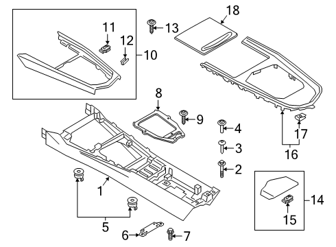 2019 BMW Z4 Front Console Adjustment Element Diagram for 51169390184