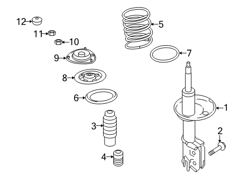 2010 Hyundai Tucson Struts & Components - Front Strut Assembly, Front, Left Diagram for 54651-2S050