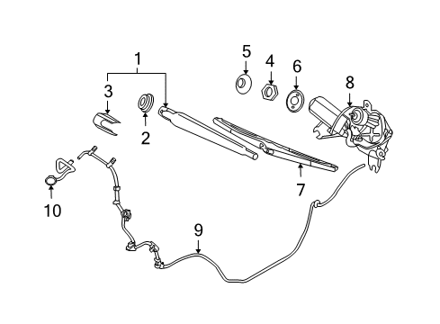 2010 Kia Rondo Wiper & Washer Components Hose Assembly-Rear Washer Diagram for 989501D000