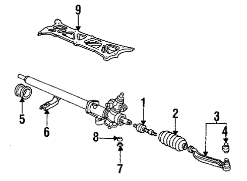 1991 Acura Legend Steering Column & Wheel, Steering Gear & Linkage End, Rack Diagram for 53521-SP0-004