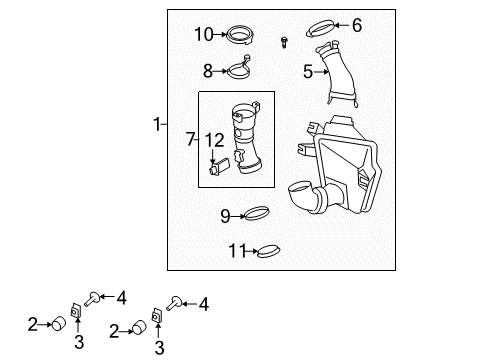 2008 Ford Focus Powertrain Control Air Cleaner Assembly Diagram for 8S4Z-9600-E