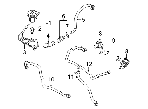 2007 BMW M6 A.I.R. System Valve Diagram for 11727837096