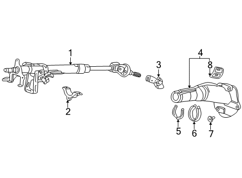 2002 Acura TL Steering Column & Wheel, Steering Gear & Linkage Column Assembly, Steering Diagram for 53200-S84-G83