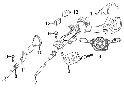 2016 BMW X5 Steering Column & Wheel, Steering Gear & Linkage, Shroud, Switches & Levers Steering Column Switch Diagram for 61316827370