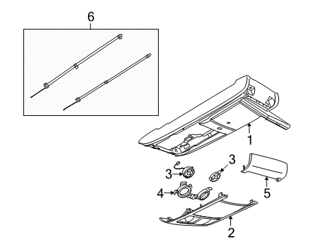 2009 Dodge Grand Caravan Overhead Console Reading Led Diagram for 1KM31DW1AA