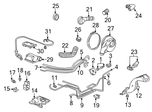 1998 Honda Civic Fuel System Components Pipe C, Fuel Feed Diagram for 17725-S1G-000