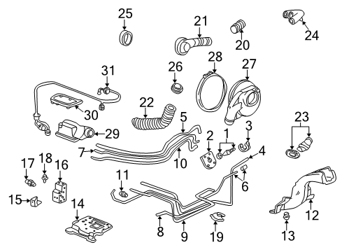 1998 Honda Civic Fuel System Components Connector, Seal Lock (1/4 Inches) Diagram for 17718-S1G-C01