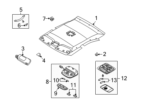 2004 Kia Optima Interior Trim - Roof Lamp Assembly-Room Diagram for 9281039010GJ