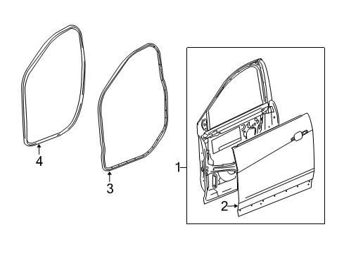 2019 Chevrolet Traverse Front Door Surround Weatherstrip Diagram for 84222076