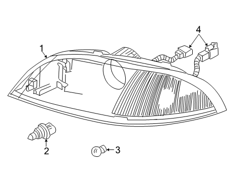 2007 Mercury Monterey Bulbs Bulb Diagram for 3F2Z-13466-AA