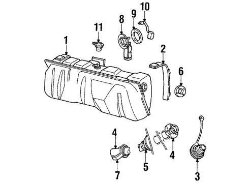 1990 Lincoln Town Car Fuel Supply Sending Unit Diagram for FOVY-9H307-D