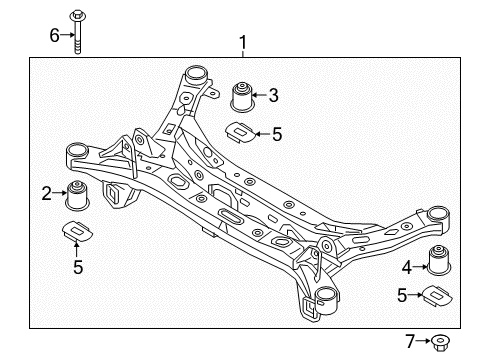 2017 Kia Optima Suspension Mounting - Rear Bushing-Crossmember Diagram for 55460-C1100