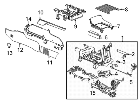 2022 GMC Yukon XL Center Console Console Base Diagram for 85121786