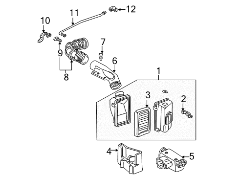 1995 Chevrolet Camaro Powertrain Control Duct Asm, Intermediate Air Intake Diagram for 24506058