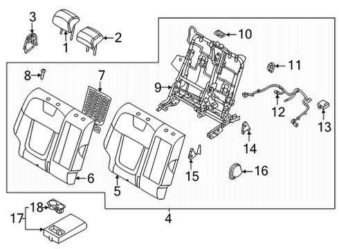 2022 Hyundai Tucson Rear Seat Components HEATER-REAR SEAT BACK, LH Diagram for 89370-CW000