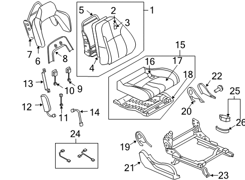 2007 Nissan 350Z Front Seat Components Harness-Front Seat, R Diagram for 87019-CD00A