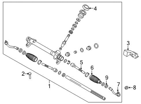 2016 Hyundai Sonata Steering Gear & Linkage Gear Assembly-Steering Diagram for 56500-C3000