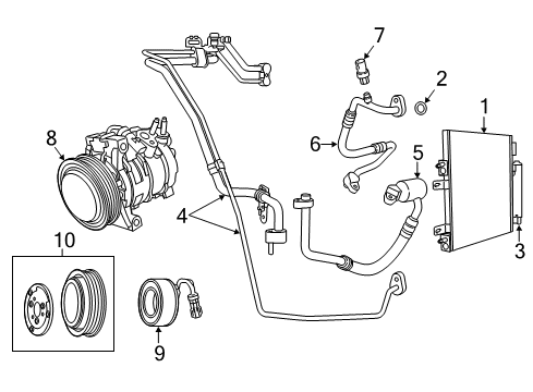 2017 Jeep Compass A/C Condenser, Compressor & Lines COMPRESSO-Air Conditioning Diagram for 68284438AA