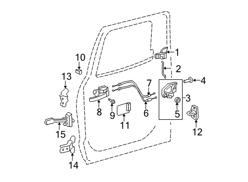 2010 Toyota Tundra Rear Door - Lock & Hardware Door Check Diagram for 68630-0C041