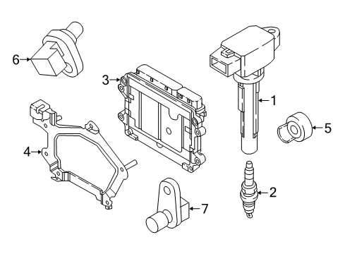 2016 Scion iA Powertrain Control ECM Bracket Diagram for 89667-WB001