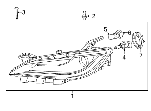 2017 Chrysler 200 Bulbs Headlamp Diagram for 68284782AB