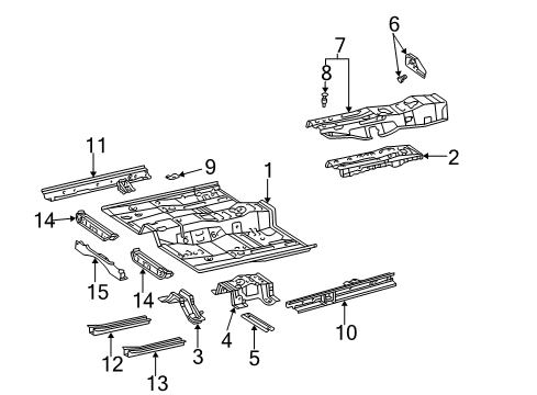 2005 Toyota Camry Pillars, Rocker & Floor - Floor & Rails Foot Rest Diagram for 58192-06030