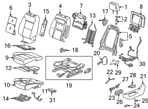 2022 GMC Yukon Lumbar Control Seats Lumbar Switch Diagram for 84718504