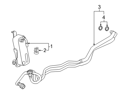 2014 BMW 435i Automatic Transmission Transmission Oil Cooler Line Diagram for 17227626316