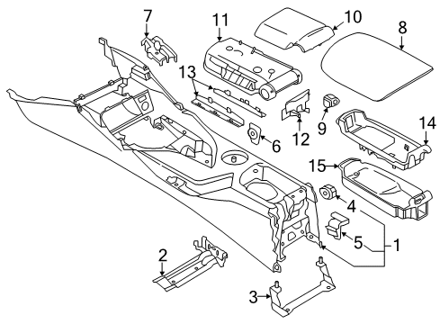 2015 BMW X1 Center Console Centre Console Diagram for 51169285157