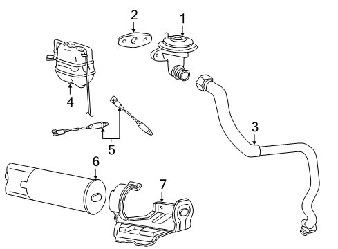 2000 Ford Excursion EGR System Pressure Feedback Sensor Diagram for 4C3Z-9J460-A