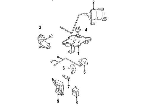 1990 Toyota 4Runner Cruise Control System Vacuum Pump Diagram for 88250-35020