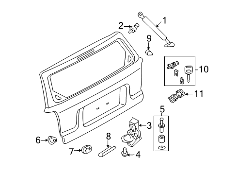 2010 Mercury Mariner Lift Gate Drain Plug Bumper Diagram for -W713320-S300