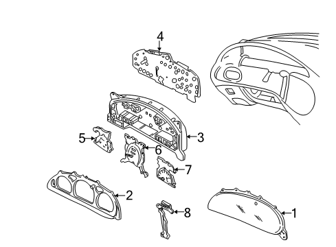 2005 Ford Taurus Instruments & Gauges Cluster Assembly Diagram for 5F1Z-10849-HA