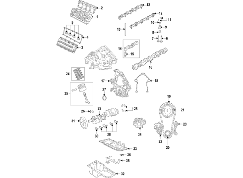 2019 Jeep Grand Cherokee Engine Parts, Mounts, Cylinder Head & Valves, Camshaft & Timing, Oil Pan, Oil Pump, Crankshaft & Bearings, Pistons, Rings & Bearings, Variable Valve Timing ISOLATOR-Engine Mount Diagram for 5038830AB