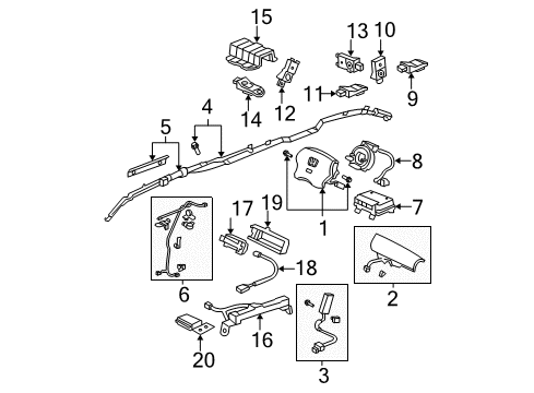 2007 Honda Odyssey Air Bag Components Sensor Assy., Side Impact Diagram for 77970-SHJ-B12