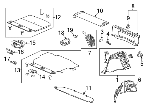 2020 Honda Civic Interior Trim - Rear Body Lid Assy., L. Trunk Side *NH900L* (DEEP BLACK) Diagram for 84655-TGG-A01ZA
