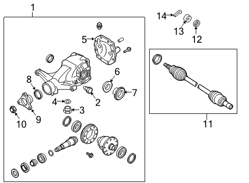 2014 Hyundai Genesis Coupe Drive Axles - Rear Carrier Assembly-Differential Diagram for 53000-25020