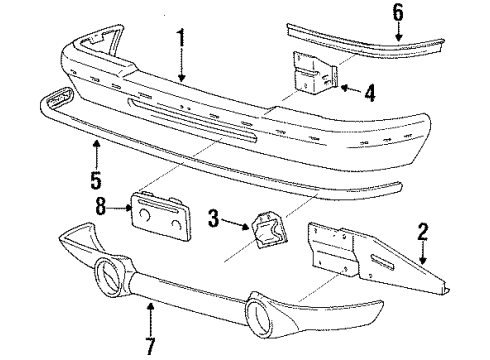 1997 Ford Ranger Front Bumper Plate Diagram for F37Z-17B894-A