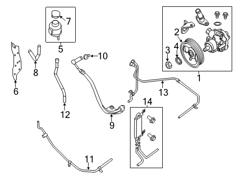 2016 Nissan NV3500 P/S Pump & Hoses, Steering Gear & Linkage Hose - Return, Power Steering Diagram for 49725-9JJ0A