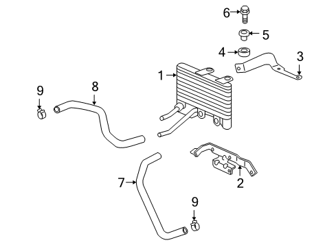 2009 Acura RL Trans Oil Cooler Hose (ATF) Diagram for 25214-RKG-L01