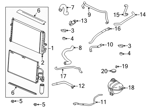 2000 Saturn LS2 Radiator & Components Reservoir Asm, Coolant Recovery Diagram for 22681007