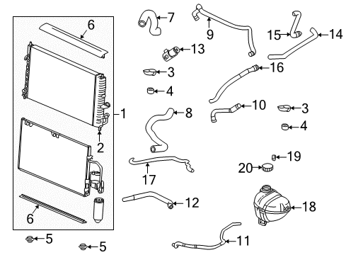 2000 Saturn LS2 Radiator & Components Bracket, Radiator Upper Diagram for 22682816