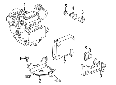 2003 Acura CL Anti-Lock Brakes Bracket, Modulator Diagram for 57115-S87-A50