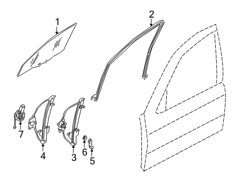 2005 Nissan Sentra Front Door Glass Run Rubber-Front Door, LH Diagram for 80331-4Z305