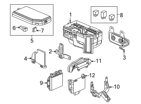 2019 Honda Ridgeline Fuse & Relay Deflector, Fuse Box Diagram for 38254-T6Z-A00