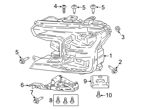 2020 Ford F-150 Headlamps Headlamp Assembly Diagram for JL3Z-13008-AK