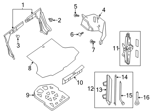 2014 Nissan Sentra Interior Trim - Rear Body Clip Diagram for 84915-0W010