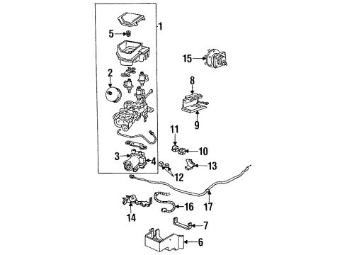 1990 Pontiac Grand Prix ABS Components Cylinder Asm-Brake Master (Control & Pump Asm) Diagram for 18017169